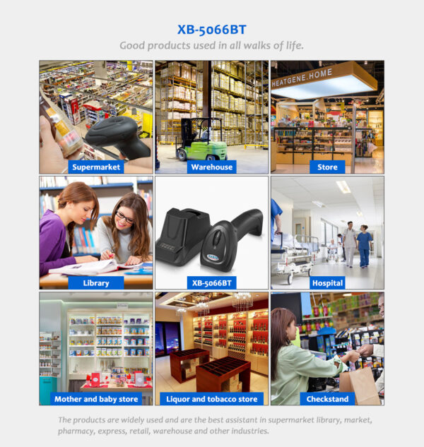 50666 XB-5066BT Syble High Quality 1D Laser Barcode Scanner Wireless Handheld Barcode Scanner with Cradle