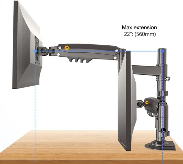 510-L30aMOL._AC_SL11 NB North Bayou Dual Monitor Desk Mount, Adjustable Gas Spring Monitor Desk