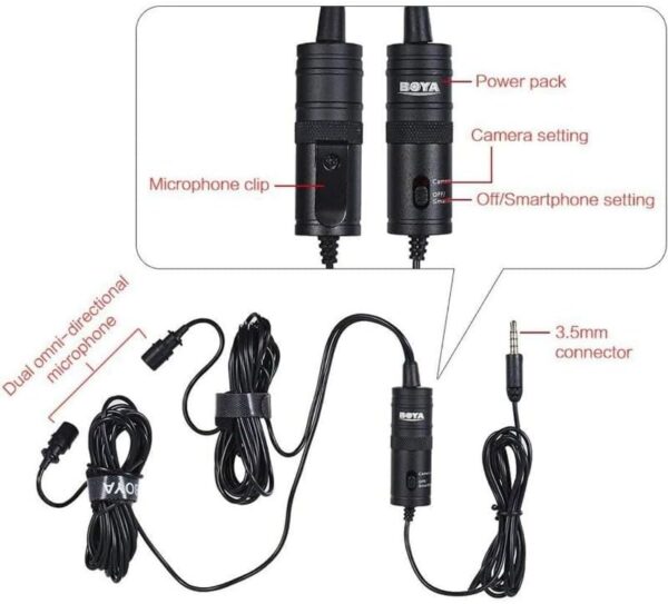 Boya by-m1dm 2x1 Microphone - Clear Sound, Multi-Device Compatibility