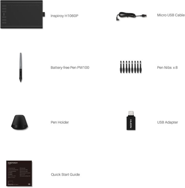 51HRBH~1 HUION Inspiroy H1060P Graphics Drawing Tablet