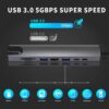 USB C Hub with Ethernet Adapter, 8 in 1 USB C Multiport Splitter