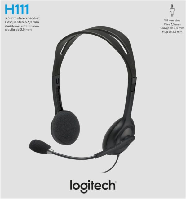 51cpVpkzYgL._AC_SL1500_ Logitech H111 Wired Headset, Stereo Headphones Noise Cancelling