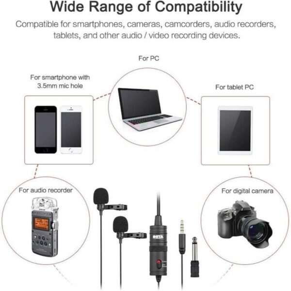 Boya by-m1dm 2x1 Microphone - Clear Sound, Multi-Device Compatibility