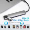 USB C Hub with Ethernet Adapter, 8 in 1 USB C Multiport Splitter