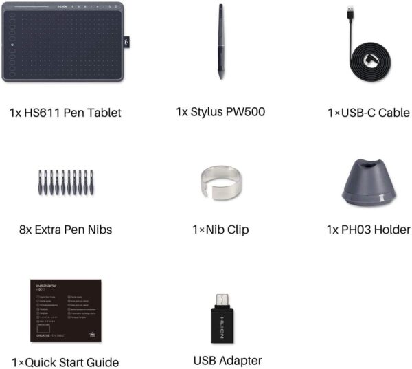 HUION HS611 Graphics Drawing Tablet Android