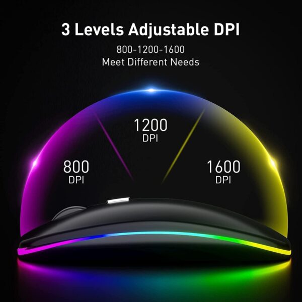 610Vzu16JSL._AC_SL1500_ ANYOUI Wireless Bluetooth Mouse, LED Slim Dual Mode