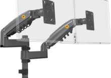 NB North Bayou Dual Monitor Desk Mount, Adjustable Gas Spring Monitor Desk