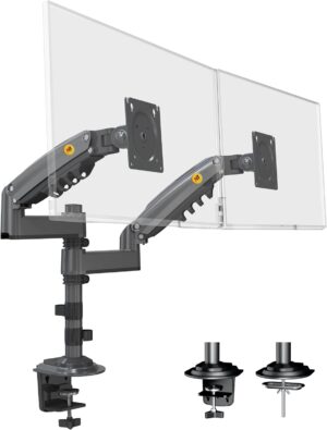 611Q0WMUcLL._AC_SL1500_ NB North Bayou Dual Monitor Desk Mount, Adjustable Gas Spring Monitor Desk