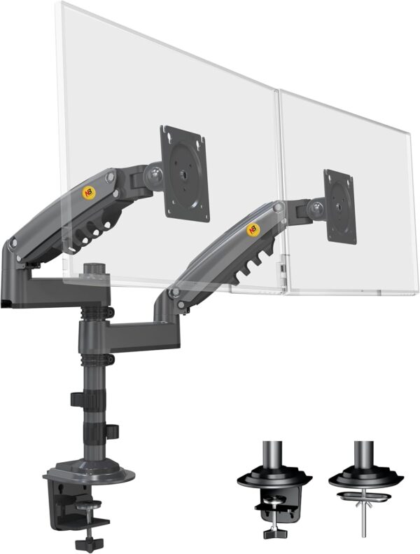 611Q0WMUcLL._AC_SL1500_ NB North Bayou Dual Monitor Desk Mount, Adjustable Gas Spring Monitor Desk