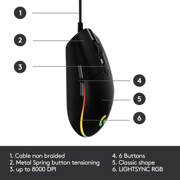 6129aES53OL._AC_SL1500_ Logitech G102 Light Sync Gaming Mouse
