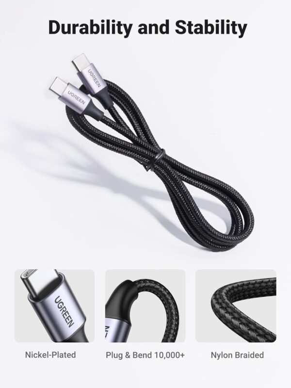 613VQBPNqSL._AC_SL1500_ UGREEN Type-C Male to Male 3A/PD 60W Fast Charging Data Cable