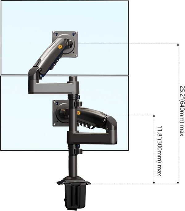 61O-Hjq3xGL._AC_SL15 NB North Bayou Dual Monitor Desk Mount, Adjustable Gas Spring Monitor Desk