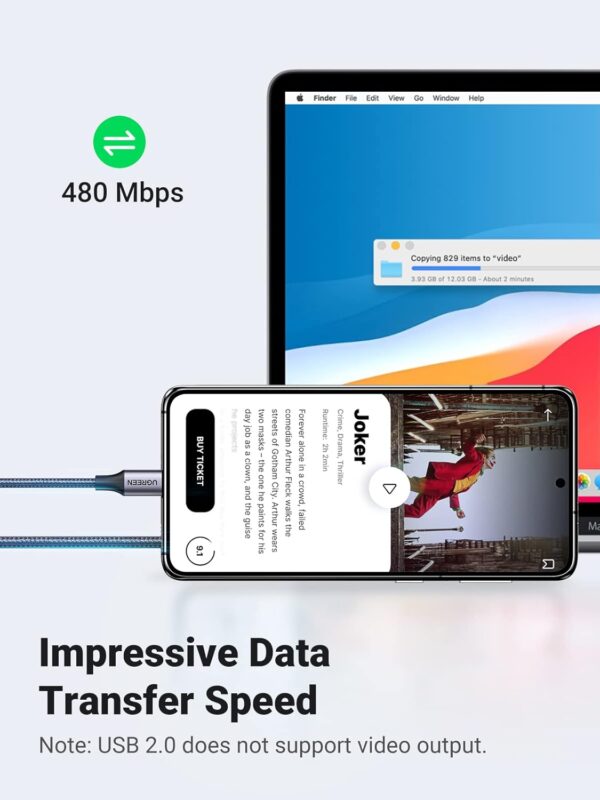 61eW5yzBEIL._AC_SL1500_ UGREEN Type-C Male to Male 3A/PD 60W Fast Charging Data Cable