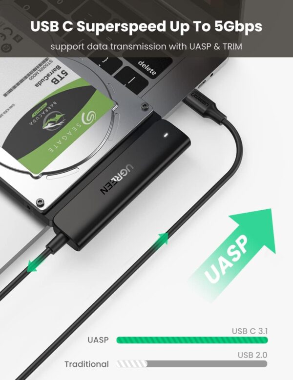 61t+4hsqyuL._AC_SL1300_ UGREEN TYPE-C to SATA 3.0 Converter Round Cable For 2.5-inch Hard Drives