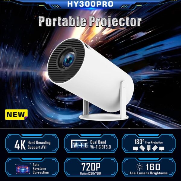 61t6srN3BjL._AC_SL1020_ HY300 Pro 720P Portable Projector, Android OS 11.0 WiFi 6 BT 5.0