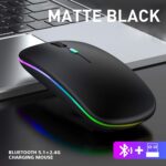 ANYOUI Wireless Bluetooth Mouse, LED Slim Dual Mode