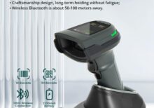 XB-D68T 2D Laser Scanner with Bluetooth & 2.4G Wireless & USB | 2D Wireless Scanner with Display and Charging Station