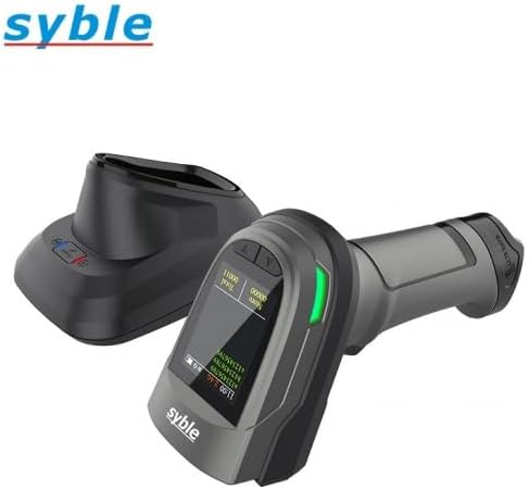 XB-D68T 2D Laser Scanner with Bluetooth & 2.4G Wireless & USB | 2D Wireless Scanner with Display and Charging Station