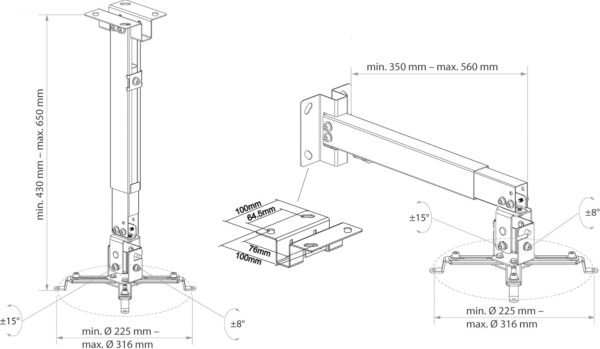 71ONXB~1 SCHWAIGER Projector Mount for Ceiling & Wall I Bracket for Projectors