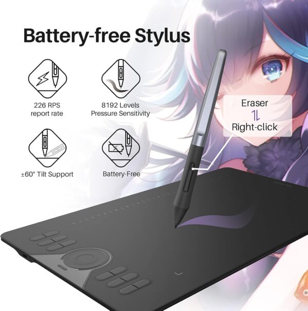 HUION HS610 10x6 Inch Digital Graphics Tablet
