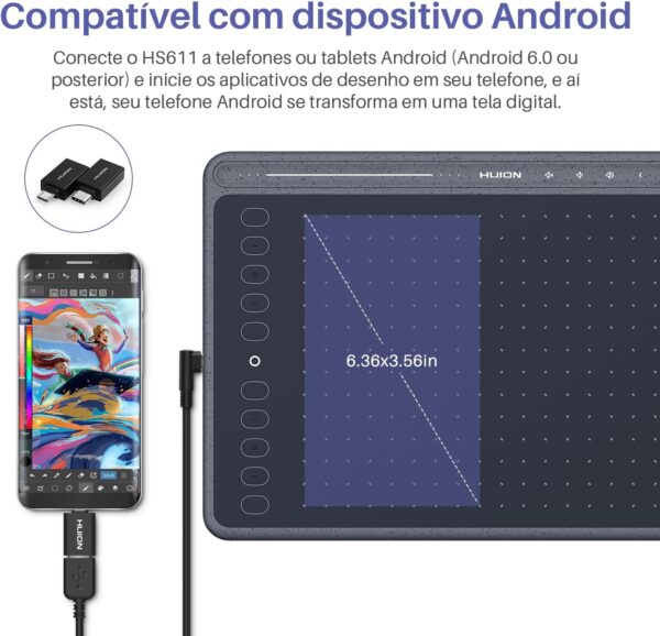 HUION HS611 Graphics Drawing Tablet Android