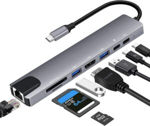 71WmPU3QN6L._AC_SL1500_ USB C Hub with Ethernet Adapter, 8 in 1 USB C Multiport Splitter