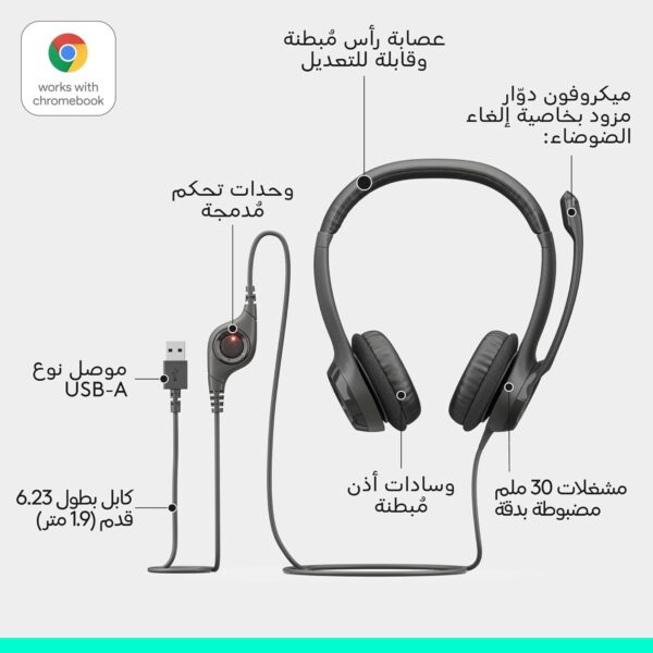 Logitech H390 USB Headset - Black