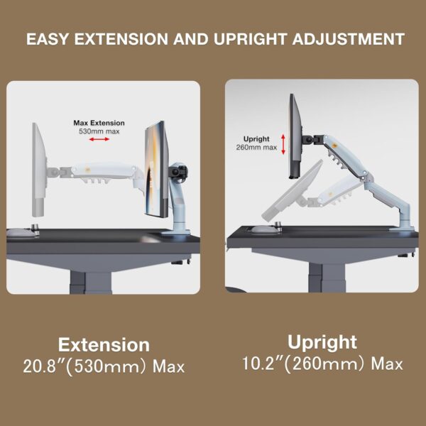 NB Ergonomic Monitor Mount for 17 to 30 Inch Computer Screens