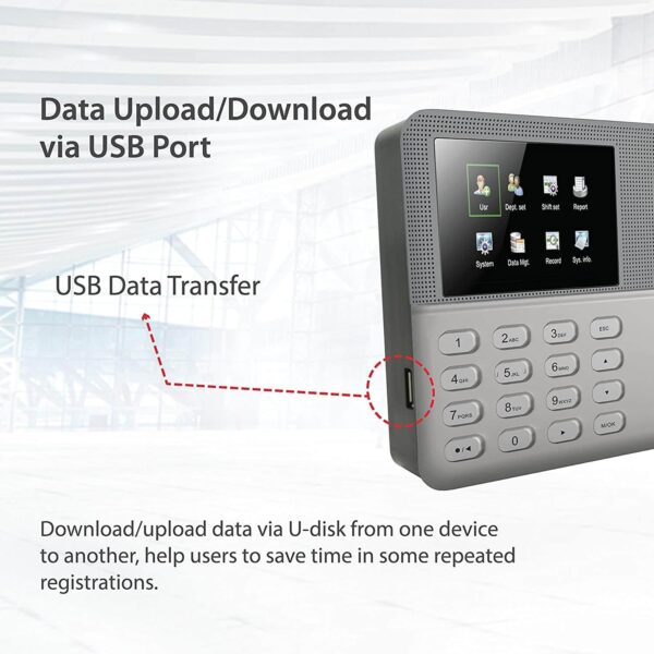 Click to see full view ZK.Teco LX50 Fingerprint Time Attendance Device with 2.8 Inch Color Screen, Support Fingerprint and PIN, 500 User Capacity, 50,000 Records, USB Data Transfer, Ideal for Businesses and Offices